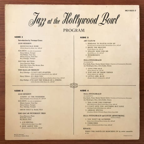 ELLA FITZGERALD, OSCAR PETERSON - Jazz at the Hollywood Bowl (VERVE MGV-8231-2)
