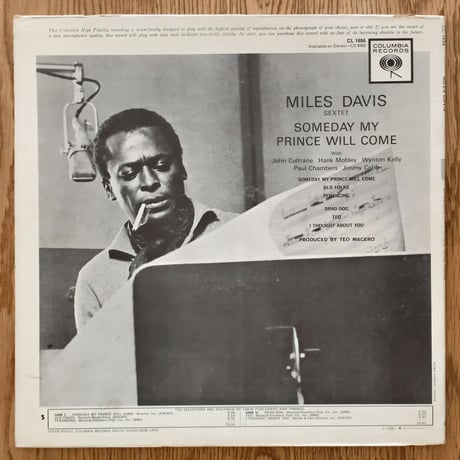 MILES DAVIS - Someday My Prince Will Come (COLUMBIA CL1656)