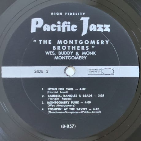 WES, BUDDY & MONK MONTGOMERY - Featuring Harold Land & Freddie Hubbard (PACIFIC JAZZ PJ-17)