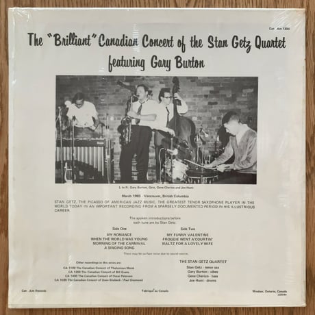 STAN GETZ - The "Brilliant" Canadian Concert (CAN-AM CA1300)