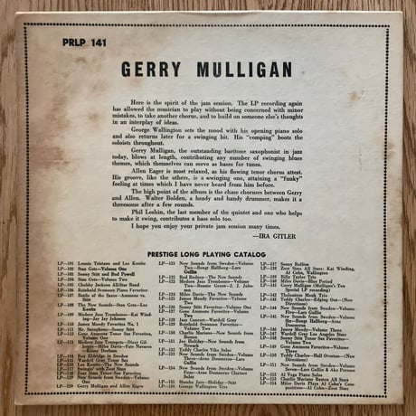 GERRY MULLIGAN - Gerry Mulligan All Stars (PRESTIGE PRLP141)