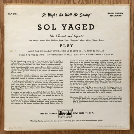 SOL YAGED - It Might as Well Be Spring (HERALD HLP0103)