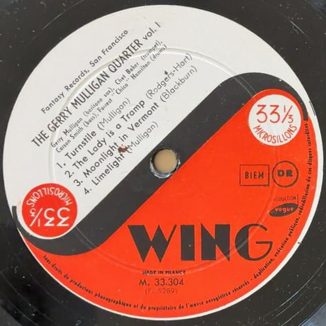 GERRY MULLIGAN - The Gerry Mulligan Quartet Vol.1 (SWING M.33.304)