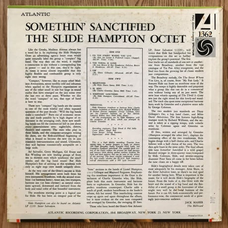 SLIDE HAMPTON - Somethin' Sanctified (ATLANTIC 1362)