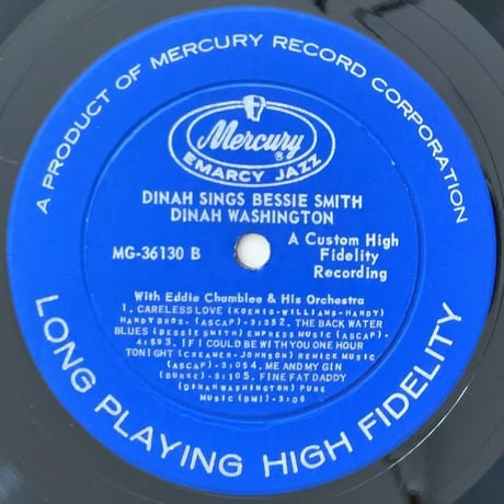 DINAH WASHINGTON - Dinah Sings Bessie Smith (MERCURY MG36130)
