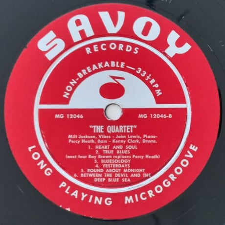 MILT JACKSON, JOHN LEWIS - The Quartet (SAVOY MG12046)