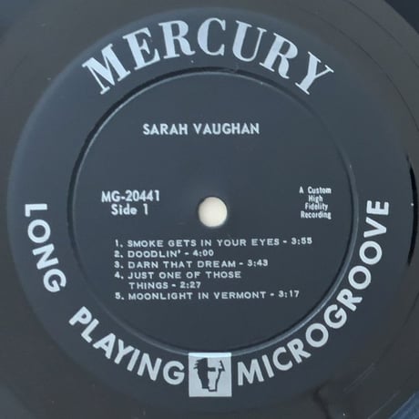 SARAH VAUGHAN - No Count (MERCURY MG20441)