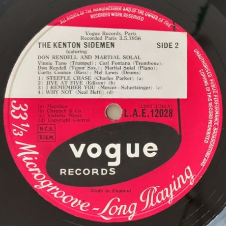 DON RENDELL & MARTIAL SOLAL - Kenton Sidemen (VOGUE LAE12028)