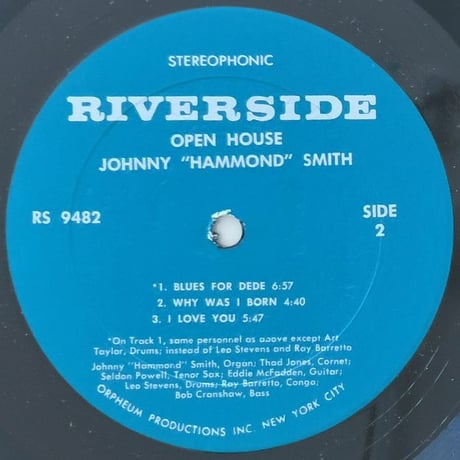 JOHNNY "HAMMOND" SMITH - Open House! (RIVERSIDE RS9482)