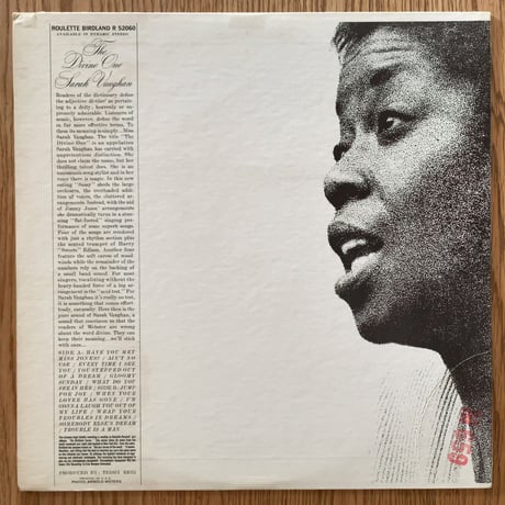 SARAH VAUGHAN - The Divine One (ROULETTE R52060)