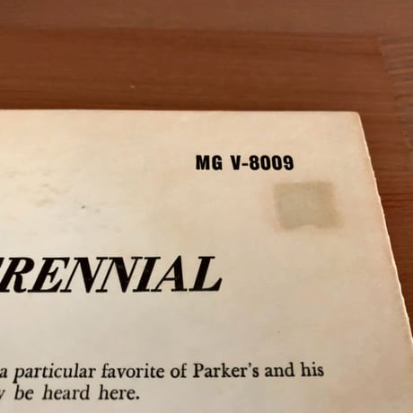 CHARLIE PARKER - Jazz Perennial (VERVE MGV-8009)