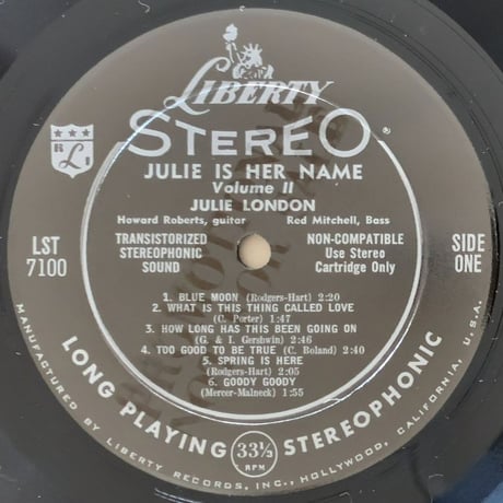 JULIE LONDON - Julie is Her Name (LIBERTY LST7100)