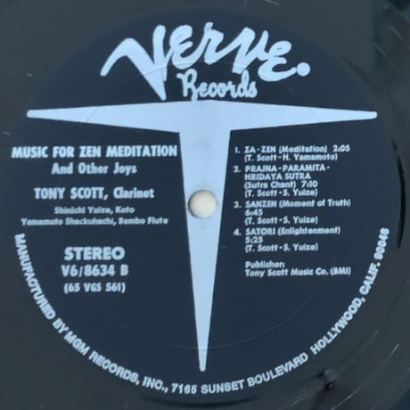 TONY SCOTT - Music for Zen Meditation (VERVE V6/8634)