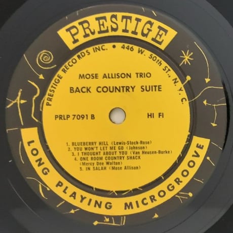 MOSE ALLISON - Back Country Suite (PRESTIGE PRLP7091)