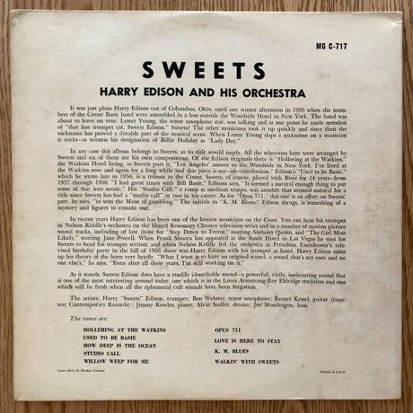 HARRY EDISON - Sweets (CLEF MGC-717)