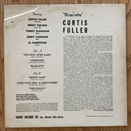 CURTIS FULLER - Blues-ette (SAVOY SST-13006)