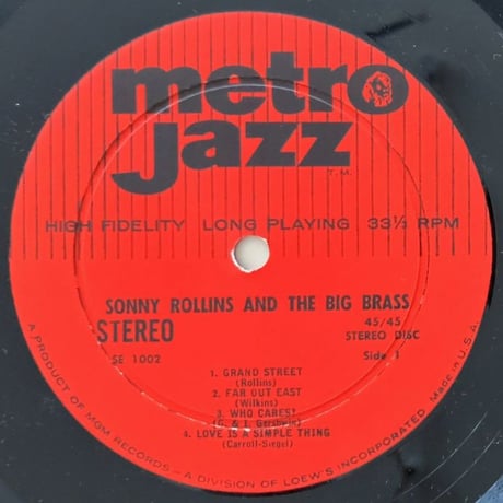 SONNY ROLLINS - and The Big Brass (MGM E1002)