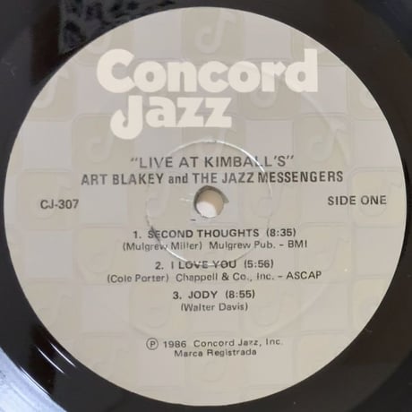 ART BLAKEY - Live at Kimball's (CONCORD CJ-307)