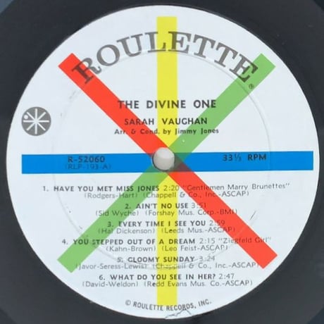 SARAH VAUGHAN - The Divine One (ROULETTE R52060)