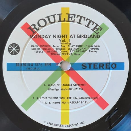 HANK MOBLEY, LEE MORGAN, CURTIS FULLER - Monday Night at Birdland (ROULETTE SR-52015)