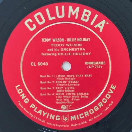 TEDDY WILSON & BILLIE HOLIDAY - Teddy Wilson & His Orchestra feat. Billie Holiday (COLUMBIA CL6040)