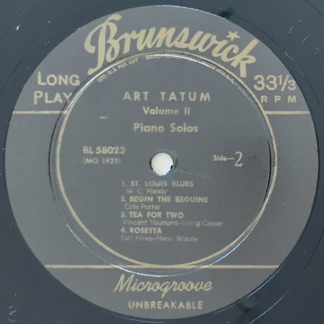 ART TATUM - Piano Solos Vol.2 (BRUNSWICK BL58023)