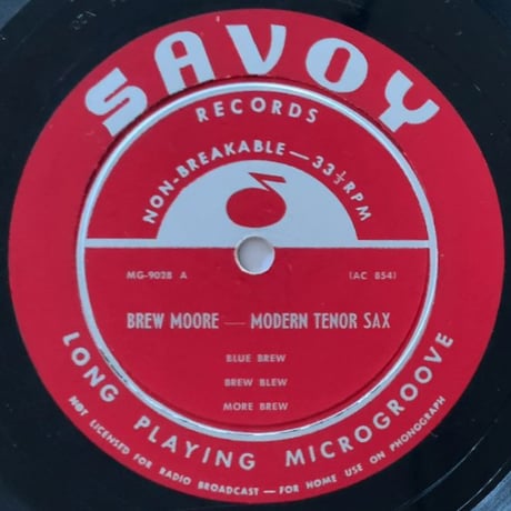 BREW MOORE - Modern Tenor Sax (SAVOY MG-9028)