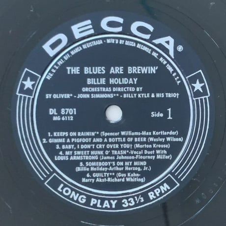 BILLIE HOLIDAY - The Blues Are Brewin' (DECCA DL8701)