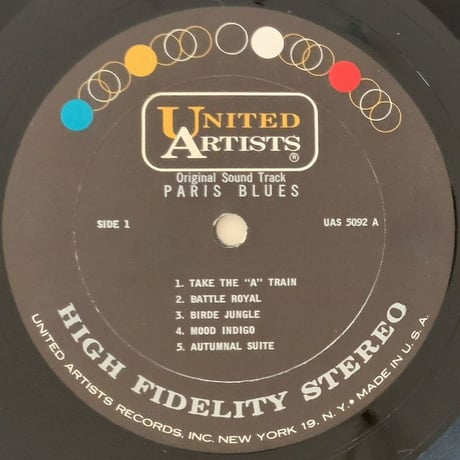 DUKE ELLINGTON feat. LOUIS ARMSTRONG - Paris Blues (UNITED ARTISTS UAS5092)