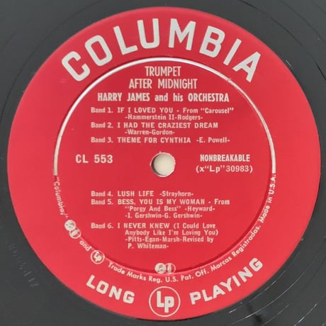 HARRY JAMES - Trumpet After Midnight (COLUMBIA CL553)