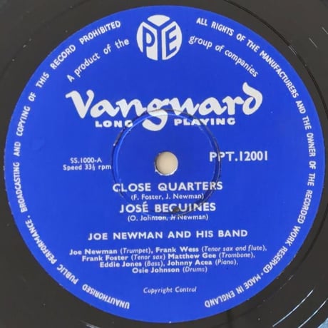 JOE NEWMAN - Joe Newman and His Band (PYE/VANGUARD PPT.12001)