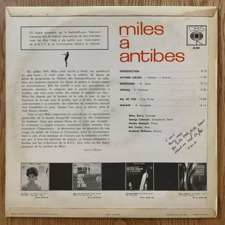 MILES DAVIS - Miles a Antibes (CBS 62.390)
