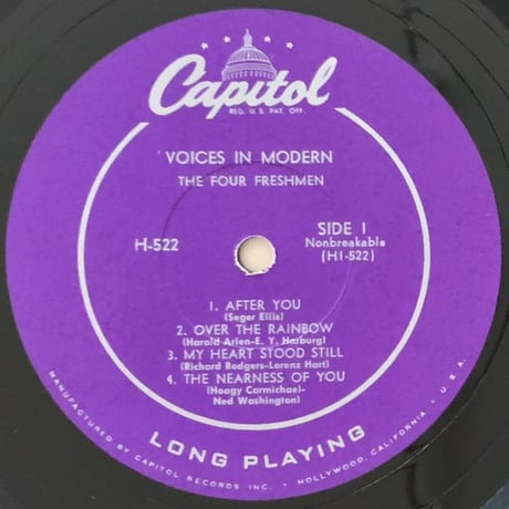 THE FOUR FRESHMEN - Voices in Modern (CAPITOL H-522)