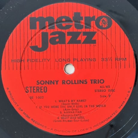 SONNY ROLLINS - and The Big Brass (MGM E1002)