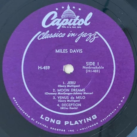 MILES DAVIS - Classics in Jazz (CAPITOL H459)