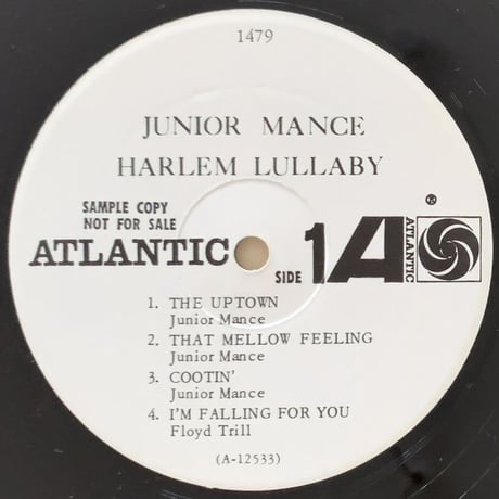 JUNIOR MANCE - Harlem Lullaby (ATLANTIC 1479) Promo