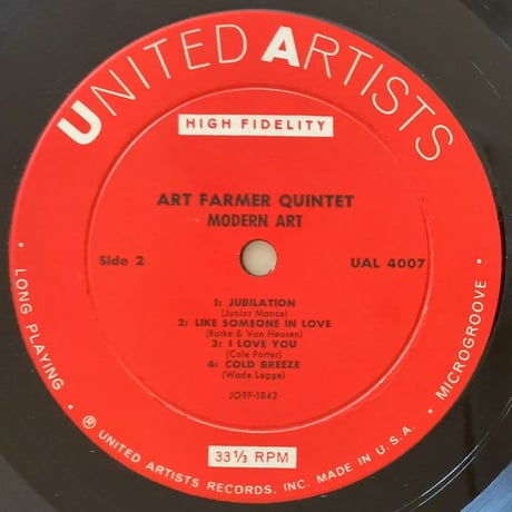 ART FARMER - Modern Art (UNITED ARTISTS UAL4007)