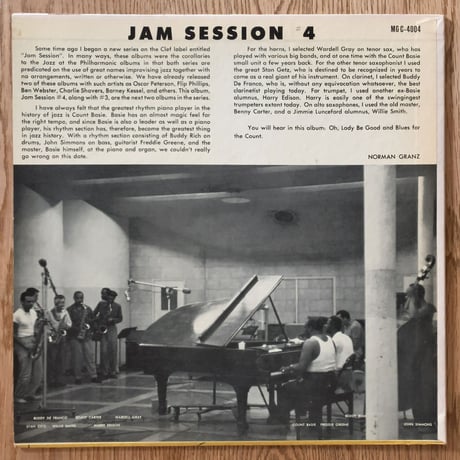 COUNT BASI, WARDELL GRAY, WILLIE SMITH, STAN GETZ - Jam Session #4 (CLEF MGC-4004)