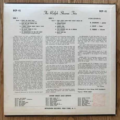 RALPH SHARON - Ralph Sharon (BETHLEHEM BCP-41)