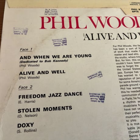 PHIL WOODS - Alive And Well In Paris (PATHE EMI SPTX340844)