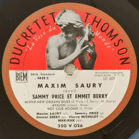 SAMMY PRICE et EMMET BERRY - Maxim Saury (DUCRETET-THOMSON 250V026)