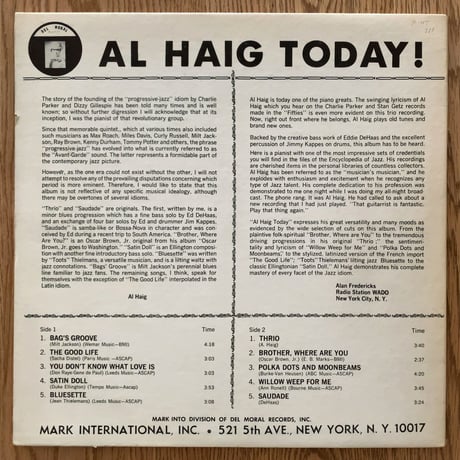 AL HAIG - Al Haig Today! (MINT AL-711)