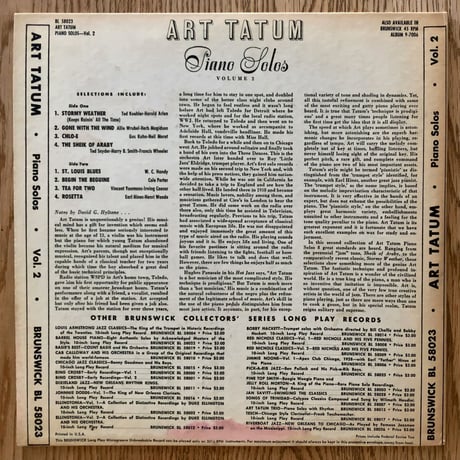 ART TATUM - Piano Solos Vol.2 (BRUNSWICK BL58023)