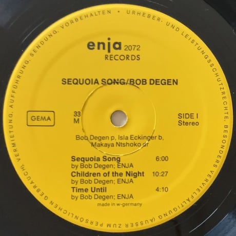 BOB DEGEN - Sequoia Song (ENJA 2072)