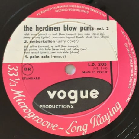 CY TOUFF, BILL PERKINS, ENRI RENAUD - The Third Herdmen Blow in Paris Vol.2 (VOGUE LD.205)
