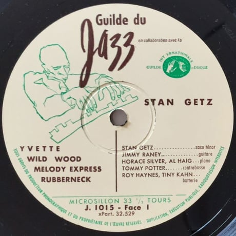 STAN GETZ - Stan Getz (GUILDE DU JAZZ J.1015)
