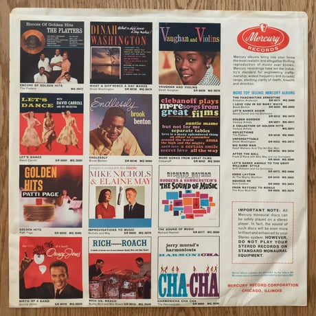 SARAH VAUGHAN - No Count (MERCURY MG20441)