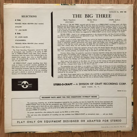 MARTY NAPOLEON - The Big Three (STERE-O-CRAFT RTN108)
