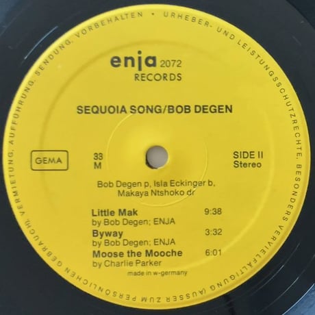 BOB DEGEN - Sequoia Song (ENJA 2072)