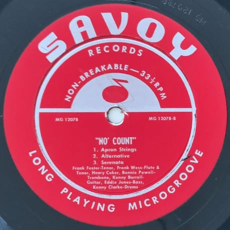 FRANK FOSTER, KENNY BURRELL - No Count (SAVOY MG12078)